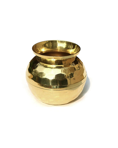 100% Pure Brass Diamond Cut Lota for Pooja, Mandir