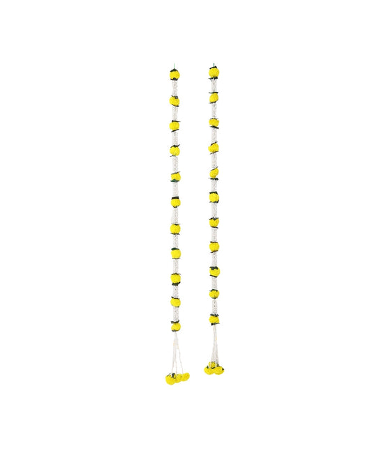 Reusable Marigold Mogra Garland Set of 2 for Pooja & Wedding Décor