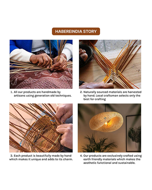 Rustic Bamboo Hanging Lamp for Home Decor and Hall