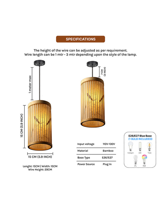 Bamboo Pendant Lamp | Ceiling Lamps For Living Room | Hanging Light