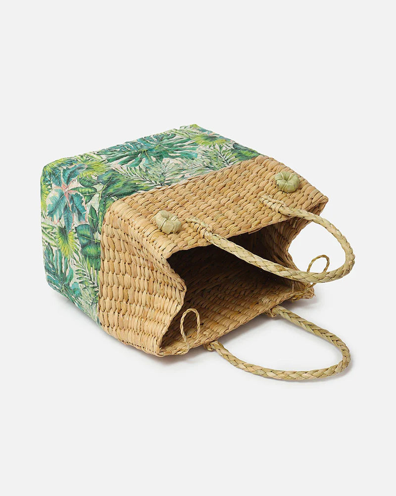Seagrass Picnic Tote Basket Handmade for Lunch, Travel & Outdoor Fun