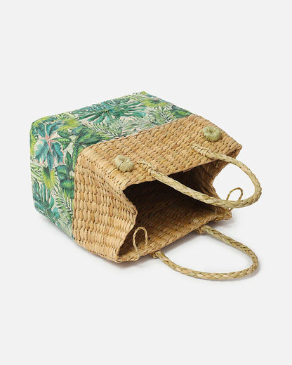 Seagrass Picnic Tote Basket Handmade for Lunch, Travel & Outdoor Fun