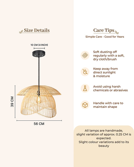 Artistic Bamboo Ceiling Light for Hall and Living Area