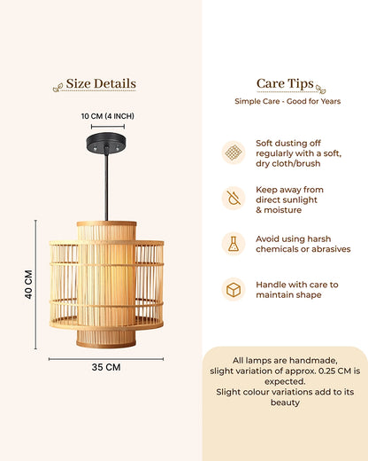 Minimalist Bamboo Hanging Light for Home Decor and Hall