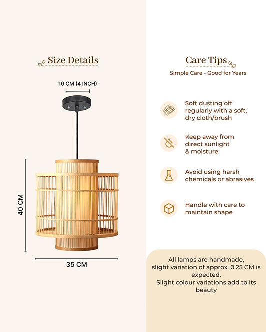 Minimalist Bamboo Hanging Light for Home Decor and Hall