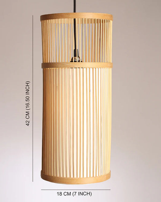 Boho Bamboo Hanging Lamp for Cafe and Home Interiors