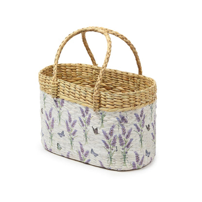 Handwoven Large Seagrass Picnic Basket for Outdoor Dining and Travel Storage