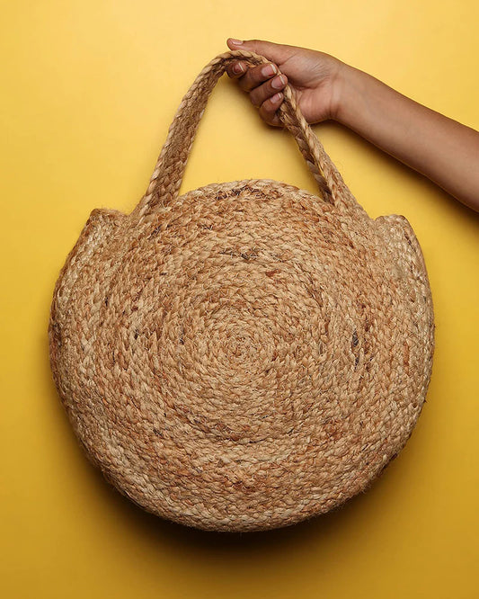Handmade Raffia Tote Bag for Shopping, Storage & Casual Use