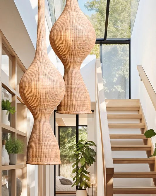 Minimalist Rattan Hanging Light for Hall and Living Area