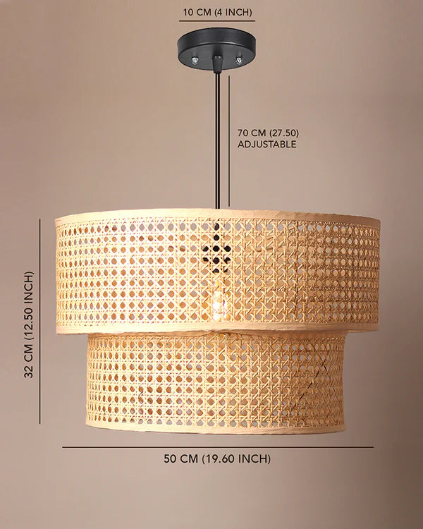 Natural Rattan Pendant Light for Living Room and Bedroom