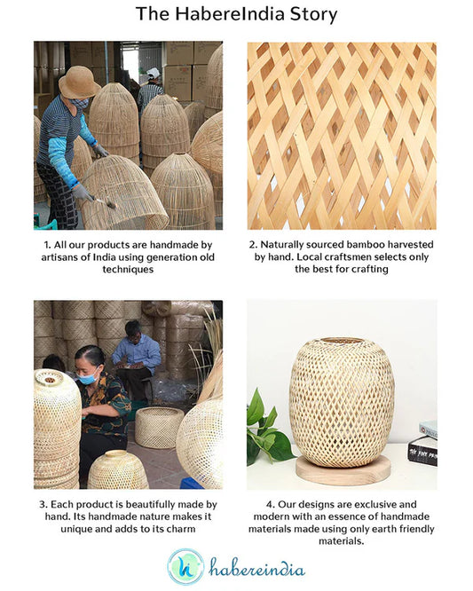 Bamboo Table Lamp for Dining Space and Home Decoration