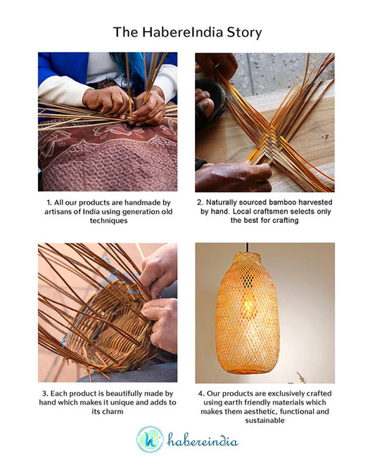 Boho Bamboo Hanging Light for Living Room Decoration