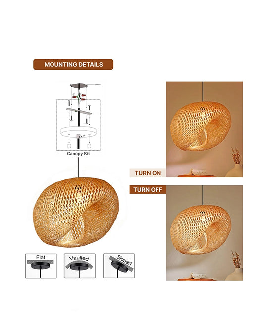 Artistic Bamboo Ceiling Light for Home and Balcony