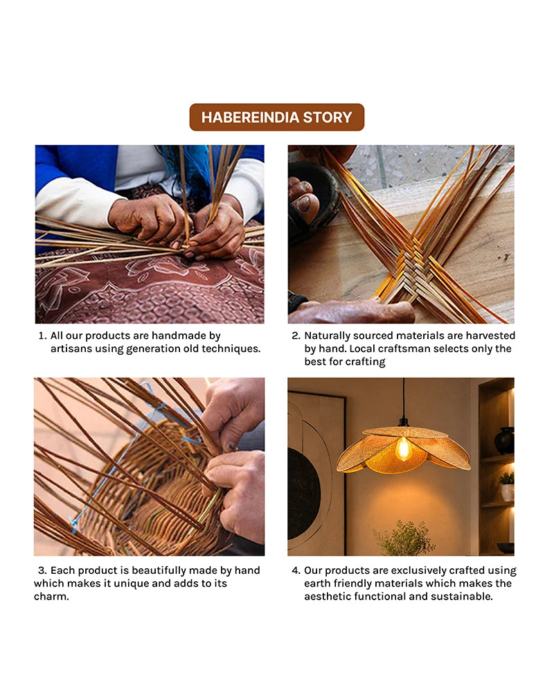 PVC Rattan Pendant Lampshade for Ceiling Lighting and Home Décor