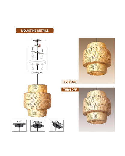 Minimalist Bamboo Pendant Light for Balcony and Patio
