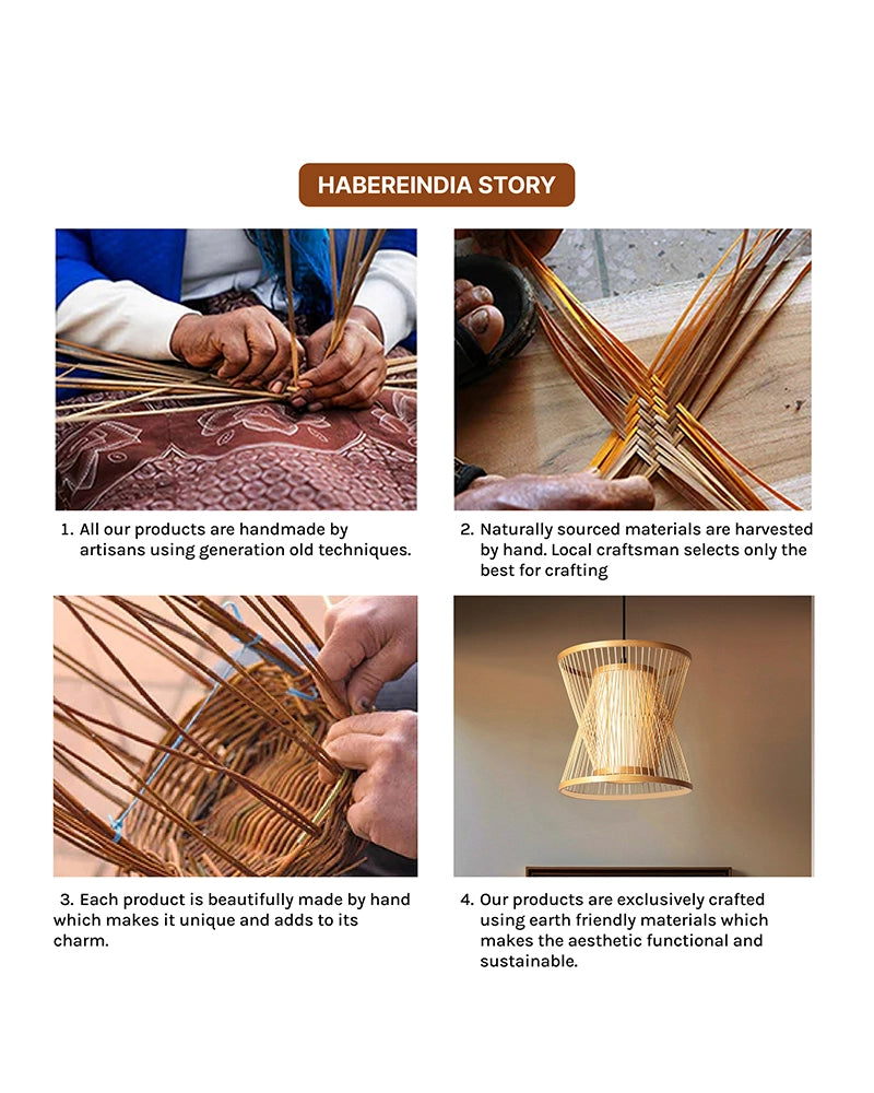 Natural Bamboo Ceiling Lamp for Dining Space and Home