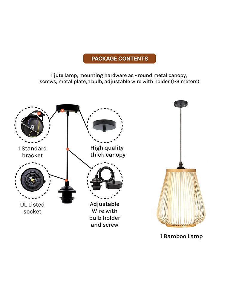 Stylish Bamboo Ceiling Light for Hall and Corridor