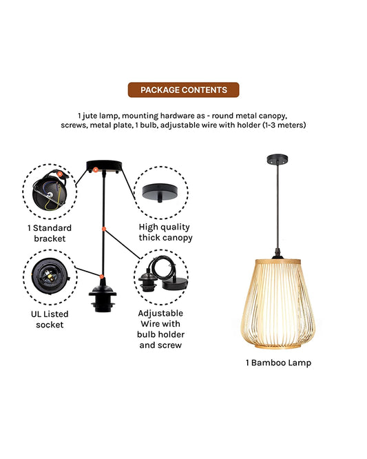 Stylish Bamboo Ceiling Light for Hall and Corridor