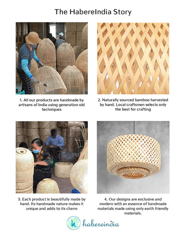 Elegant Cane Hanging Lamp for Living Space and Dining Area