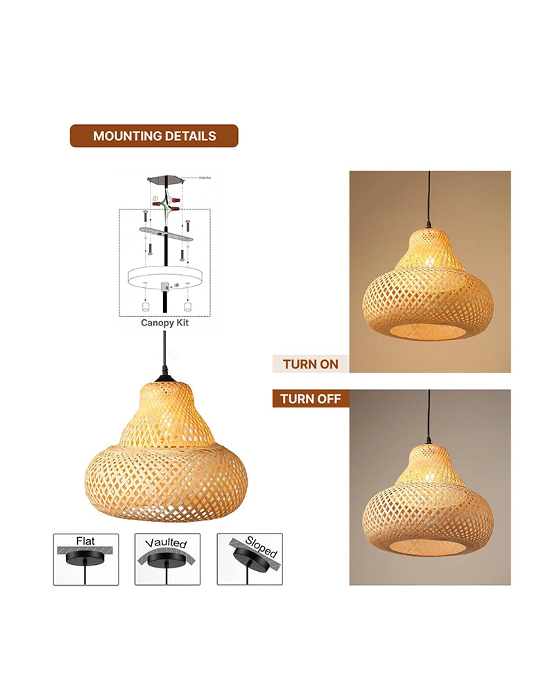 Handmade Bamboo Hanging Light for Living Room and Bedroom