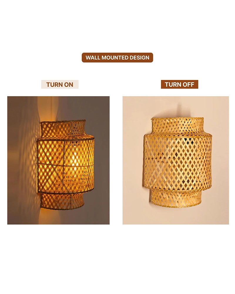 Bamboo Wall Lamp for Balcony and Living Room