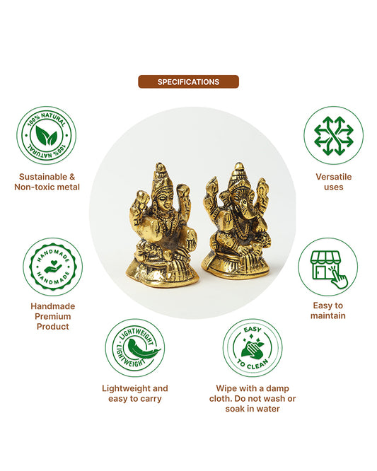 Laxmi Ganesh Idol Figurine | Decorative God Idol for Home | Pooja Idol & God Murti