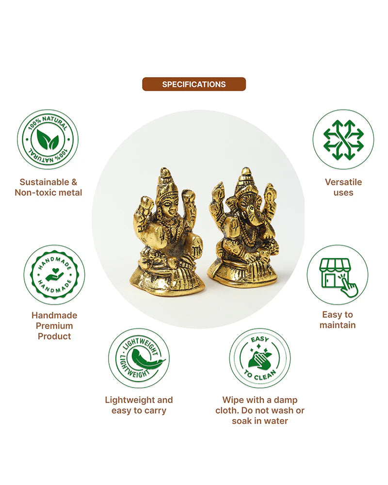 Laxmi Ganesh Figurine for Home Decor, Decorative Pooja Idol and God Murti