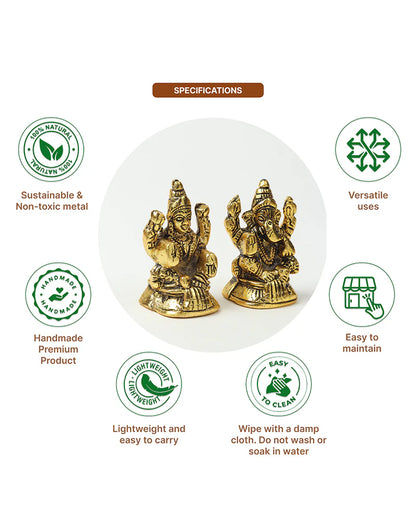 Laxmi Ganesh Figurine for Home Decor, Decorative Pooja Idol and God Murti