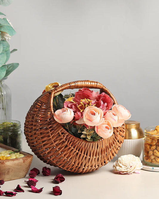 Handwoven Wicker Chand Hamper for Fruits, Storage, and Stylish Home Organisation