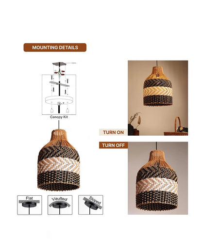 Rustic Rattan Hanging Lamp for Living Room and Bedroom