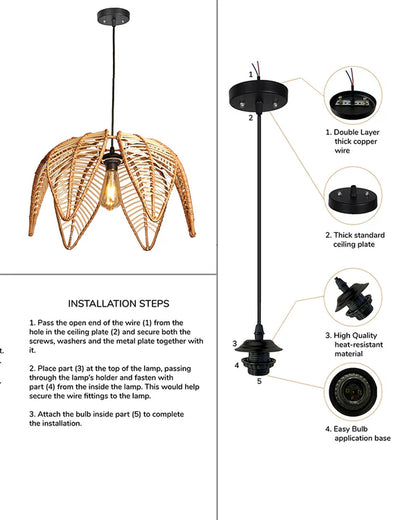 Handmade Raffia Ceiling Light for Balcony and Hall