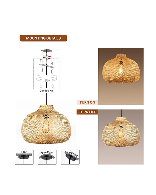 Elegant Bamboo Ceiling Lamp for Home and Balcony