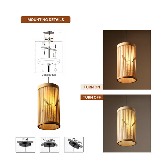 Bamboo Pendant Lamp | Ceiling Lamps For Living Room | Hanging Light