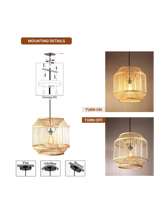 Decorative Bamboo Ceiling Lamp for Home Decor and Hall