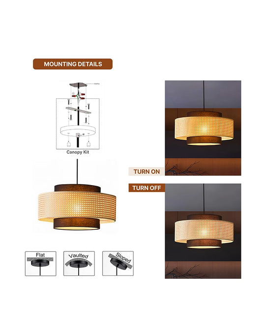 Stylish Rattan Pendant Light for Bedroom and Living Room