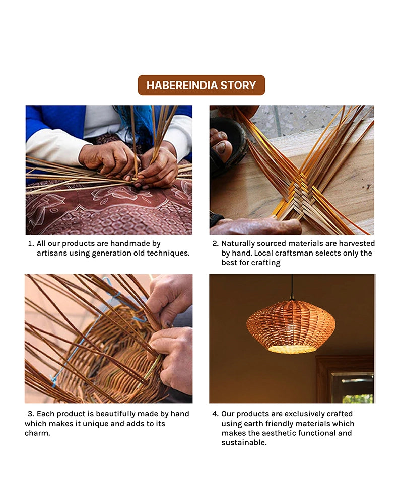 Handmade Wicker Ceiling Light for Home Decor and Lounge