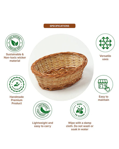 Wicker Fruit and Storage Baskets for Kitchen, Cane Gift Hamper