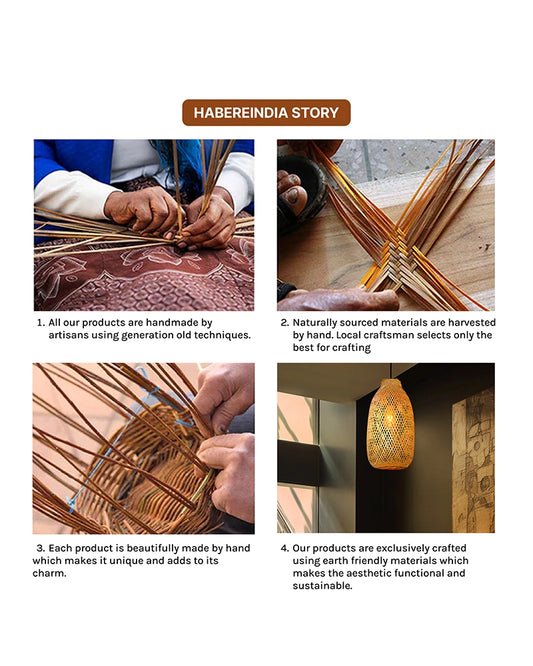 Boho Bamboo Hanging Light for Living Room Decoration