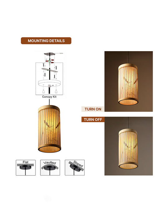 Bamboo Pendant Lamp | Ceiling Lamps For Living Room | Hanging Light