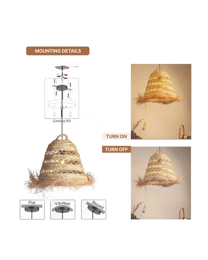 Stylish Seagrass Ceiling Light for Living Space and Dining Area