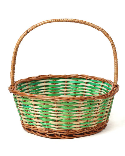 Handmade Wicker Fruit Basket in Pyala Shape for Gifting and Kitchen Storage