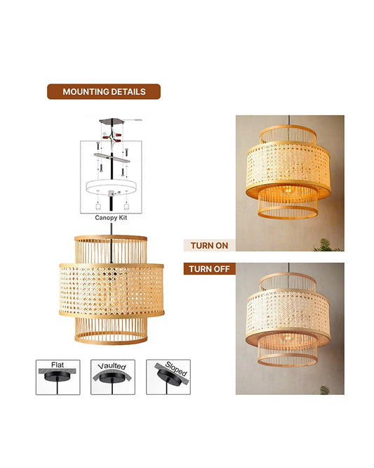 Decorative Bamboo Hanging Lamp for Bedroom and Study Room