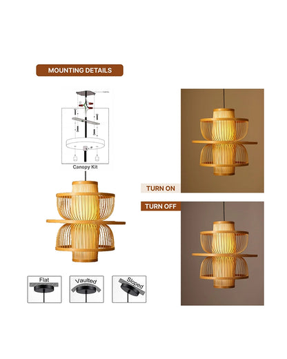Bamboo Ceiling Lamp for Living Room Decoration