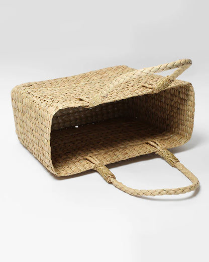 Handwoven Seagrass Shopping Basket & Tote Bag
