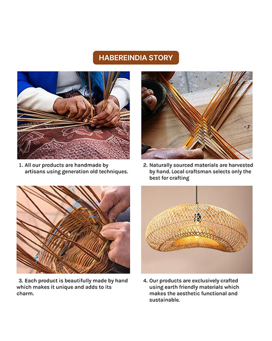 Handmade Rattan Ceiling Light for Home and Balcony