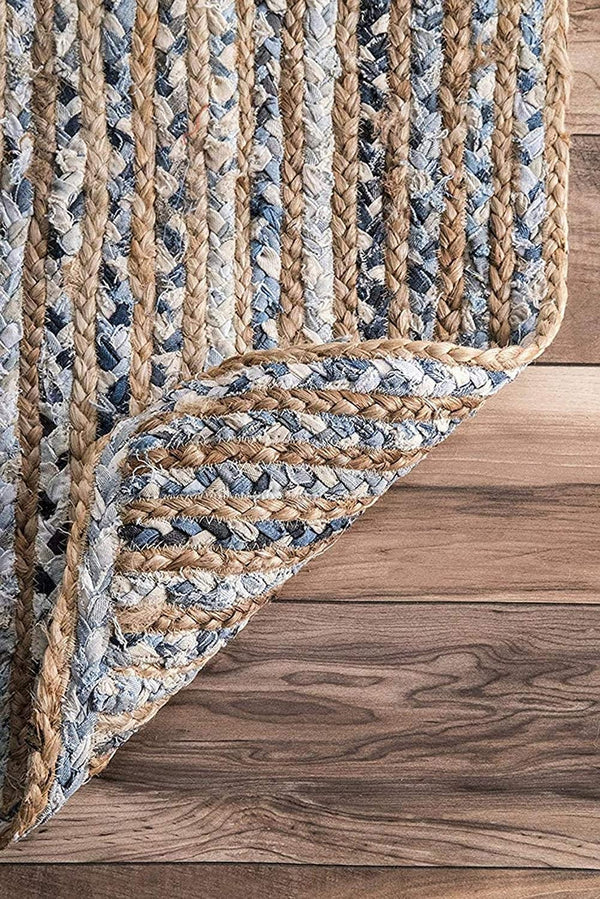 Eco Friendly Natural Rectangular Denim Carpet For Bedroom