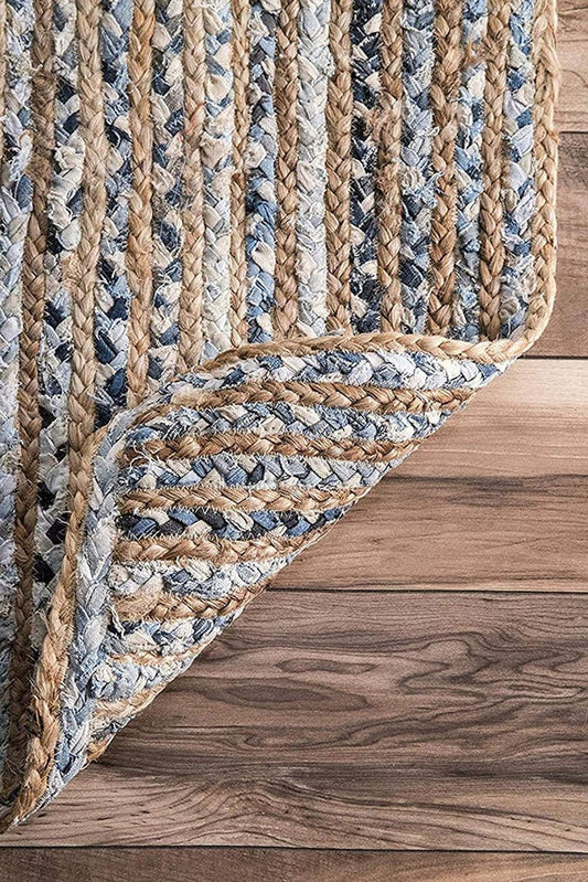 Eco Friendly Natural Rectangular Denim Carpet For Bedroom