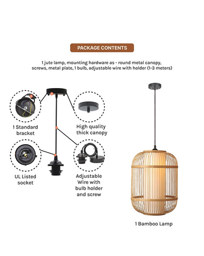 Decorative Bamboo Ceiling Light for Dining Room and Lounge