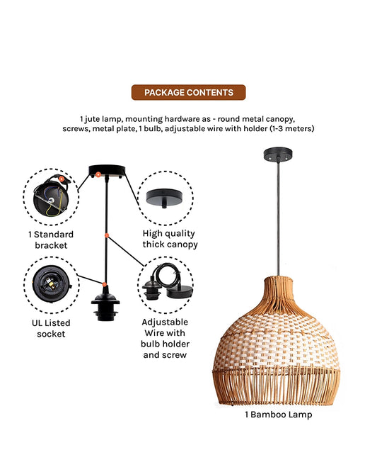 Rattan Hanging Lamps For Living Room and Home Decoration