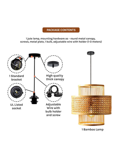 Artistic Rattan Pendant Light for Home Decor and Hall